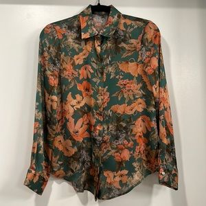 NWOT Zara floral printed shirt